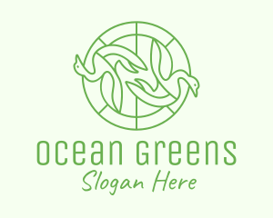 Green Swan Circle logo design