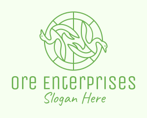 Green Swan Circle logo design