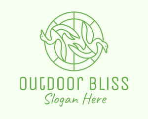 Green Swan Circle logo design