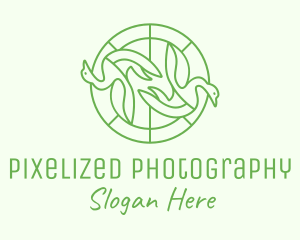 Green Swan Circle logo design