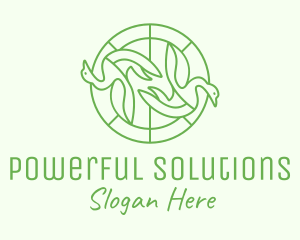 Green Swan Circle logo design