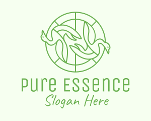 Green Swan Circle logo design