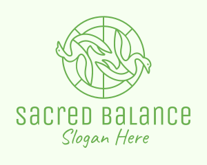 Green Swan Circle logo design