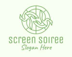 Green Swan Circle logo design