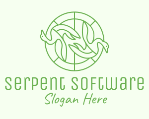 Green Swan Circle logo design