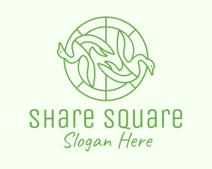 Green Swan Circle logo design