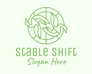 Green Swan Circle logo design