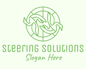 Green Swan Circle logo design