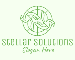 Green Swan Circle logo design