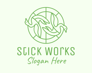 Green Swan Circle logo design