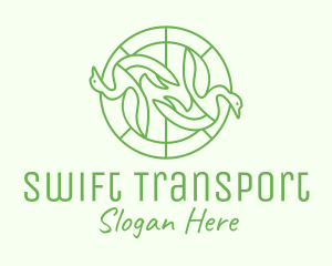 Green Swan Circle logo design