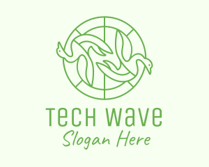 Green Swan Circle logo design