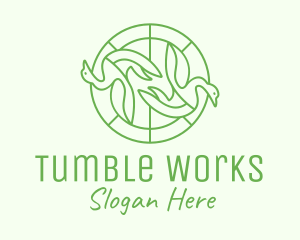 Green Swan Circle logo design