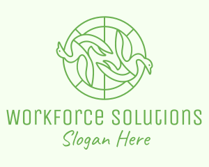 Green Swan Circle logo design