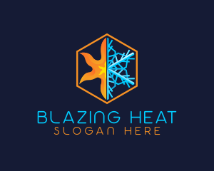 Snowflake Heating Ventilation logo design