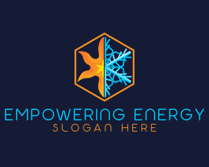 Snowflake Heating Ventilation logo design