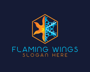 Snowflake Heating Ventilation logo design