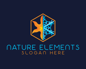 Snowflake Heating Ventilation logo design