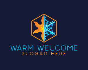 Snowflake Heating Ventilation logo design