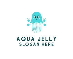 Cute Cartoon Jellyfish logo