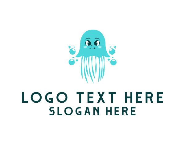 Cute Cartoon Jellyfish logo