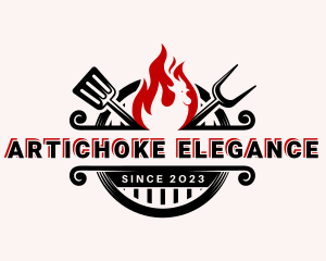 Chicken Grill Cooking logo design