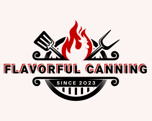 Chicken Grill Cooking logo design