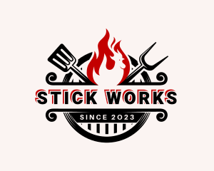 Chicken Grill Cooking logo design