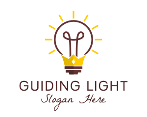 Royal Crown Light Bulb  logo design