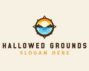 Traveler Compass Mountain logo design