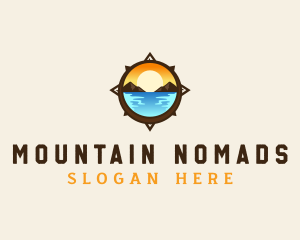 Traveler Compass Mountain logo design