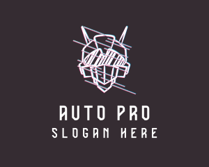 Anaglyph Robot Glitch logo