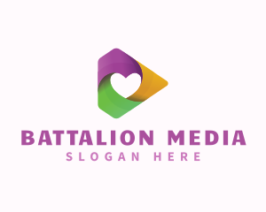 Heart Media Player logo design