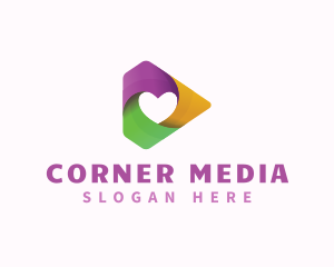 Heart Media Player logo design