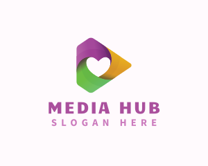 Heart Media Player logo design