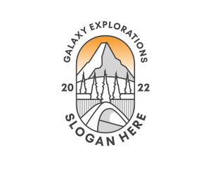 Mountain Camping Nature logo design