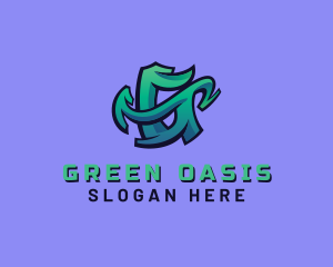 Green Graffiti Letter G  logo design