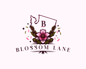 Apple Blossom Flower logo