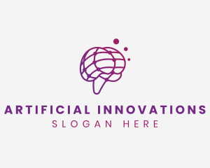 Artificial Intelligence Cyber Brain logo design