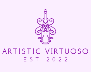 Purple Wine Grape Bottle logo design