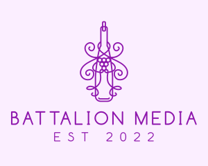 Purple Wine Grape Bottle logo design