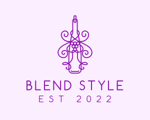 Purple Wine Grape Bottle logo design