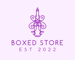 Purple Wine Grape Bottle logo design