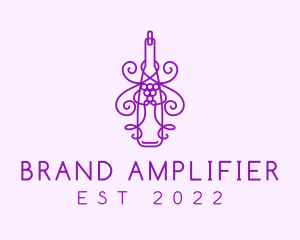 Purple Wine Grape Bottle logo design