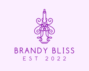 Purple Wine Grape Bottle logo design