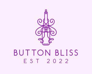 Purple Wine Grape Bottle logo design