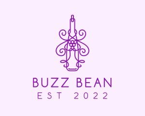 Purple Wine Grape Bottle logo design