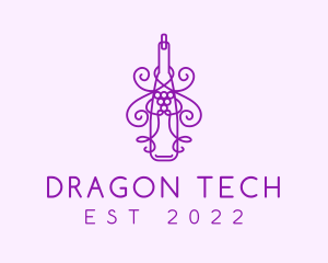 Purple Wine Grape Bottle logo design