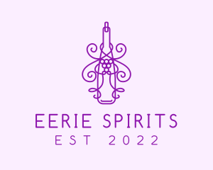 Purple Wine Grape Bottle logo design