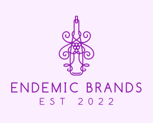 Purple Wine Grape Bottle logo design